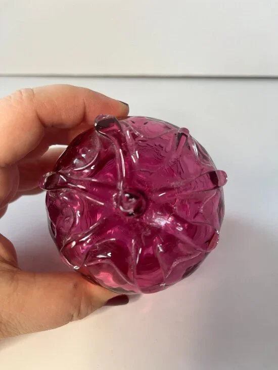 Strawberry Glass Paperweight Pink Desk Decor Stawberrycore Cottagecore Bohemian - Picture 3 of 7